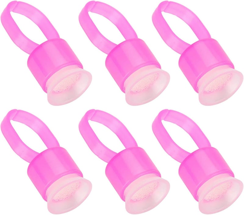 Disposable Ink Ring Cups with Sponge for Permanent Makeup 50Pcs Red Black Plastic Sponge 1.5", Adjustable Ring Design, Safe Use, Suits for Different Size Finger (50) - Image 5