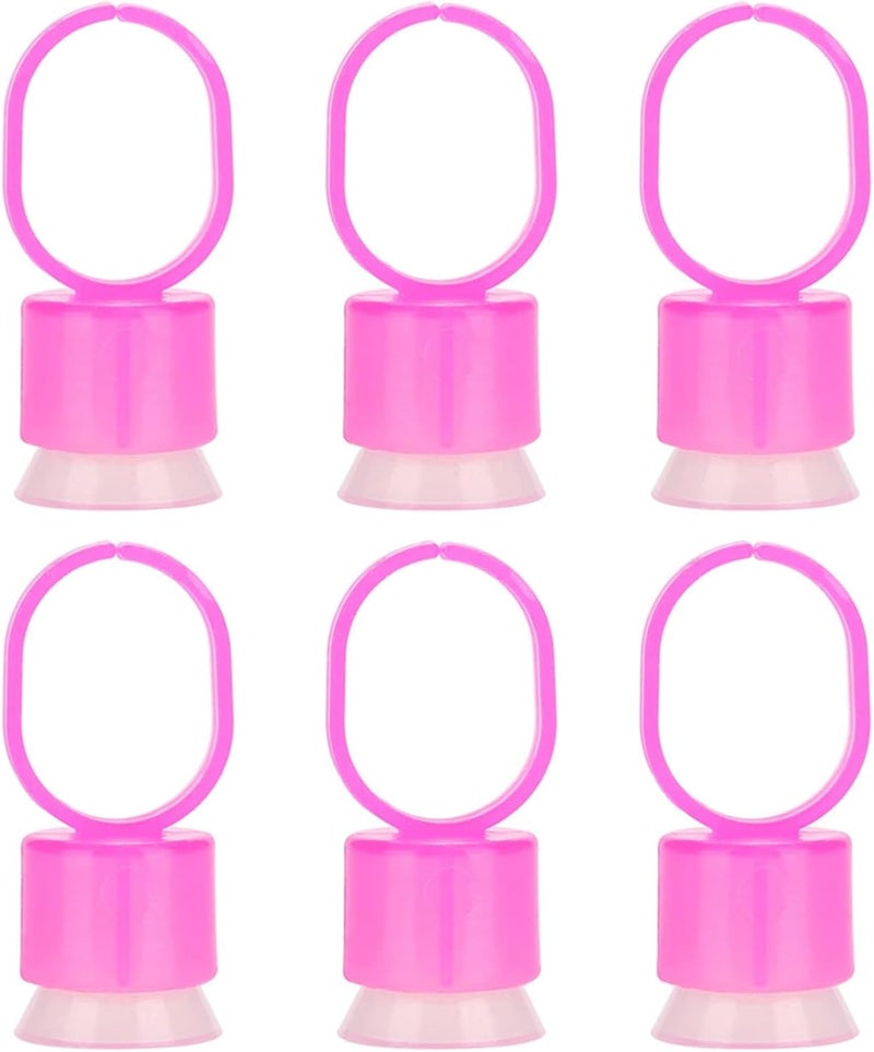 Disposable Ink Ring Cups with Sponge for Permanent Makeup 50Pcs Red Black Plastic Sponge 1.5", Adjustable Ring Design, Safe Use, Suits for Different Size Finger (50) - Image 2
