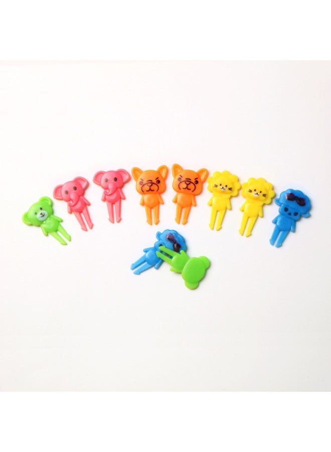 Japanese Cartoon Fruit Fork Cute Animal Fruit Fork Children Baby Special Fruit Sign Wholesale-Color:Standing Bear 10pc Fruit Fork Paper Card  - Image 1