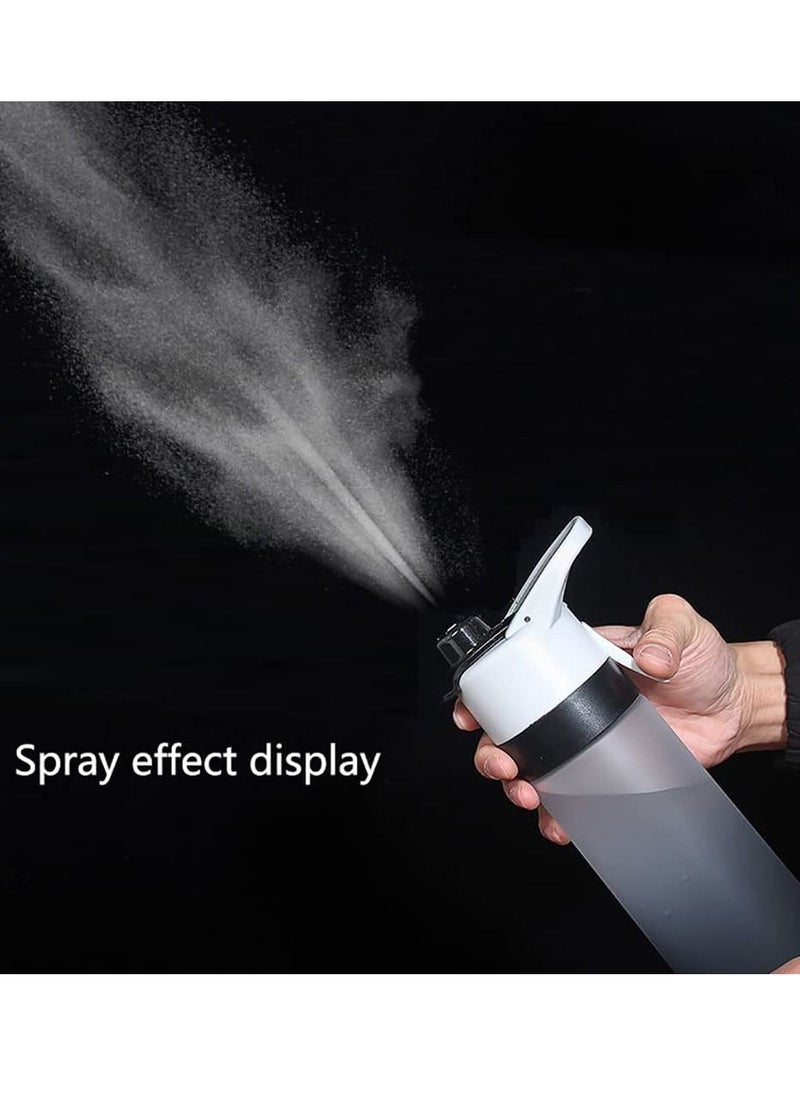 NIBEMINENT - Mist Spray Water Bottle, 650ml Sports Bottle Reusable Fitness Jug Multifunctional Cup with Hydration (Black) - Image 1
