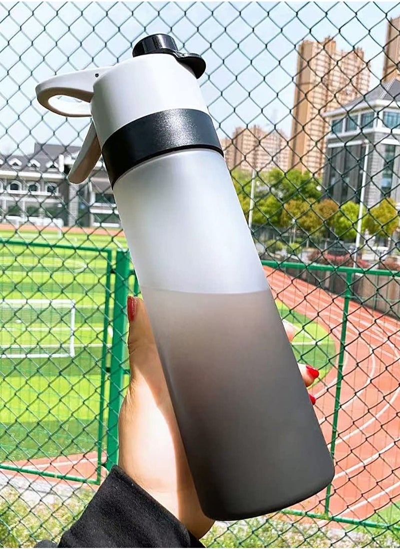 NIBEMINENT - Mist Spray Water Bottle, 650ml Sports Bottle Reusable Fitness Jug Multifunctional Cup with Hydration (Black) - Image 1