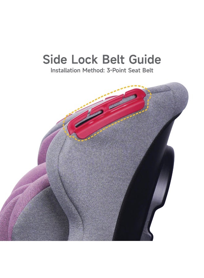 جوفيكيدز Jovikids Tammy Car Seat With 3 Point Seat Belt (Group 1/2/3, 9M-12Y), Covertable Highback Booster Seat for Kids, Adjustable Headrest and Width, Convenient for Everyday Use and Travel, ECE R44, Pink - Image 5