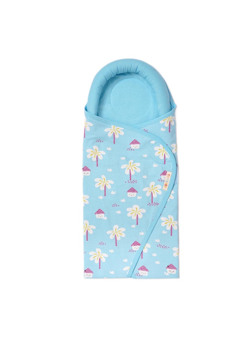TIDY SLEEP TIDY SLEEP Baby Swaddle Wrappper Adjustable for Newborn 100 Cotton Soft Newborn Blanket for 03 Months Blue Farmland  - Image 1