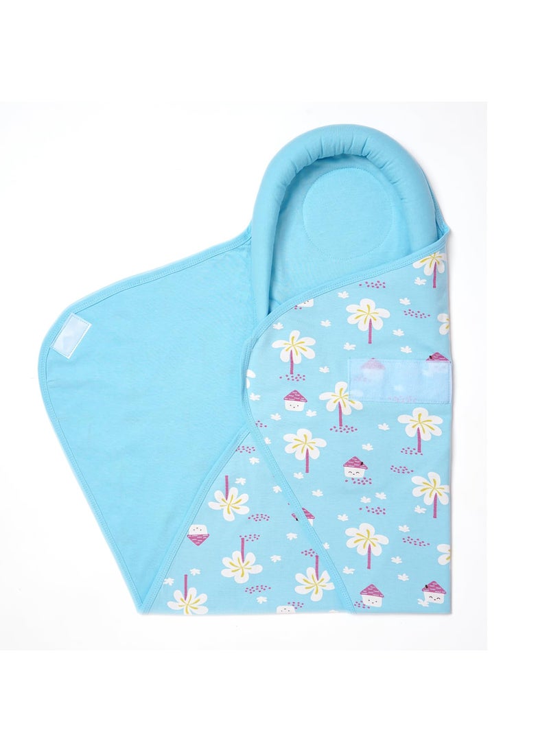 TIDY SLEEP TIDY SLEEP Baby Swaddle Wrappper Adjustable for Newborn 100 Cotton Soft Newborn Blanket for 03 Months Blue Farmland  - Image 3