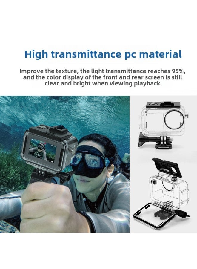 Generic For DJI Dajiang Action4/Action3 Waterproof Case Sports Camera Touch Screen Back Cover Diving Protective Shell-Colour:Action4/3 Waterproof Case Double Cold Shoe  - Image 3