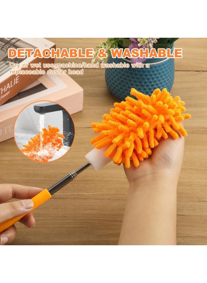 Microfiber Duster for Cleaning, Hand Washable Dusters with Extension Pole, Replaceable Microfiber Head, Cleaning Supplies for Home,Office,Car,Window,Furniture,Ceiling Fan - Image 4