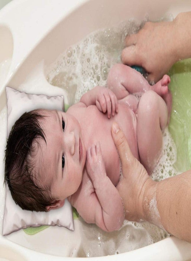 AHC ZIKKU New Born Baby Waterproof Bathing Pillow with Beans Filling for Bathing Chair/Tub/Sheet (Cream color, Regular Size) - Image 1
