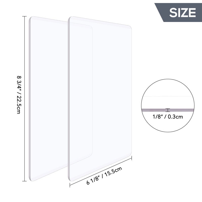 BAOFALI 2 Pcs/1 Pair Standard Cutting Pads for Die Cutting Machineï¼›Clear Polycarbonate Plastic Cutting Plates,Cutting Pads Die Cutting Plates 8 3/4" x 6 1/8" x 1/8 "(22.5 x 15.5 x 0.3 cm) - Image 2