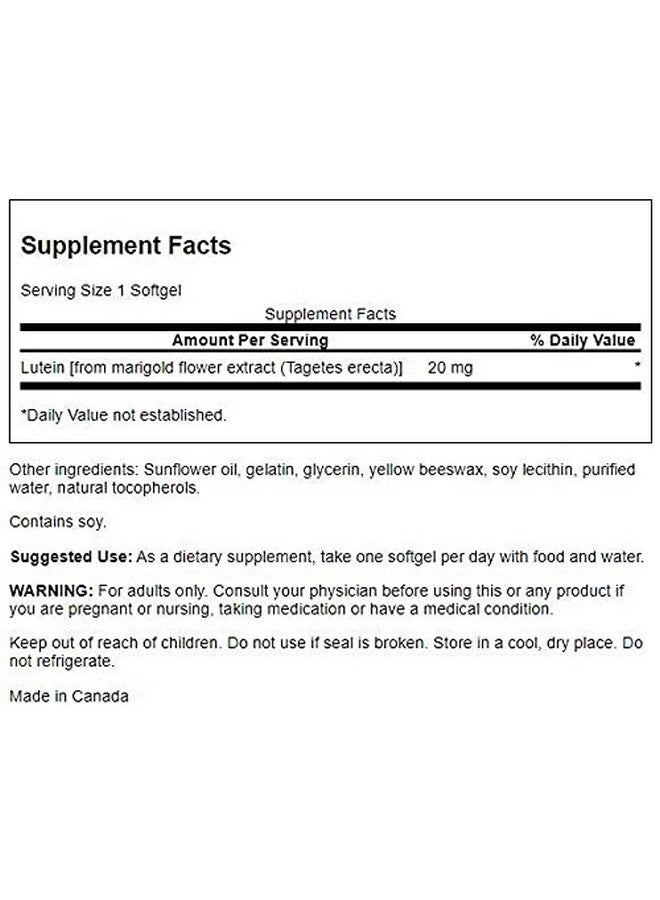 SWANSON Lutein 20 Milligrams 120 Sgels - Image 3