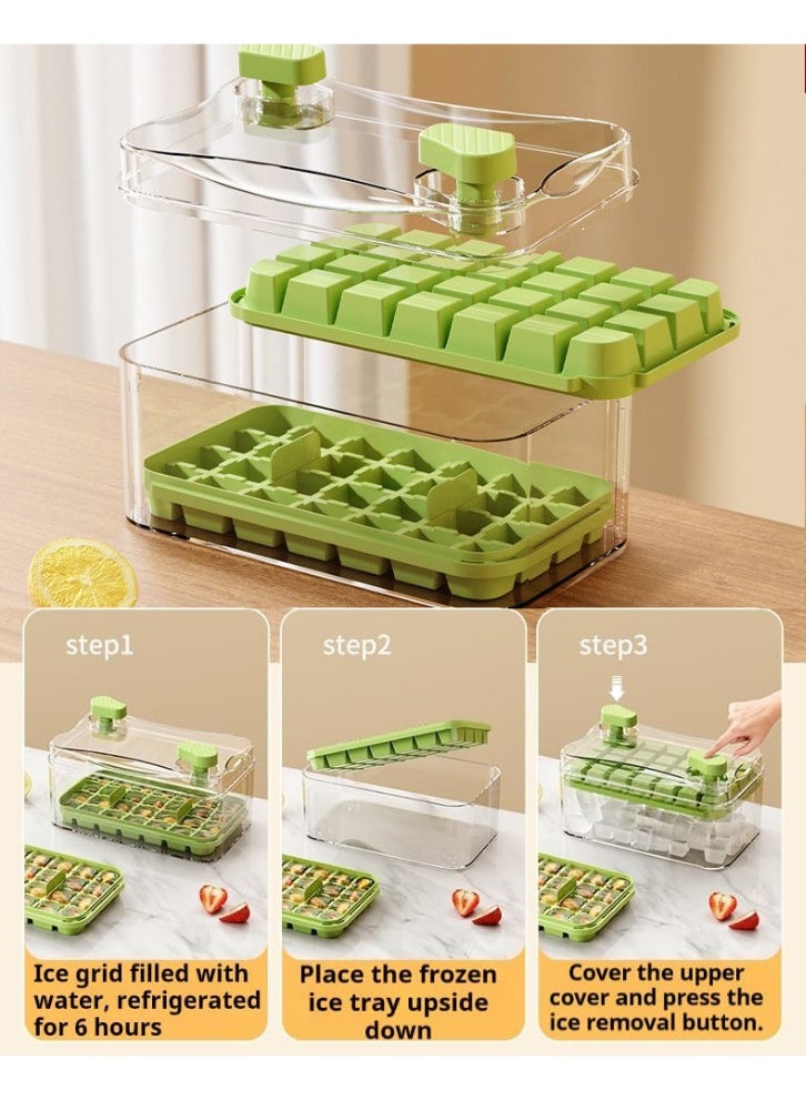 صن سباير صينية ثلج ثلاثية الطبقات، 84 شبكة، صينية مكعبات ثلج فريدة من نوعها، قالب مكعبات ثلج صغير للثلاجة مع حاوية، صندوق تخزين ثلج مع غطاء وحجرة تخزين للتخزين والاستخدام المريح طويل الأمد. (أخضر) (18.5 × 11 × 9 سم) - Image 5