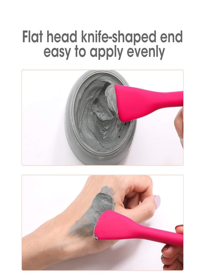 NVF فرشاة قناع الوجه المصنوعة من السيليكون ذات الطرفين من إن في إف | فرشاة تنظيف الوجه | أقنعة وجه ناعمة فاخرة | أداة وضع منتجات العناية بالبشرة | كريم، لوشن للجسم، مرطب - متعدد الألوان (عبوة من قطعتين) - Image 4