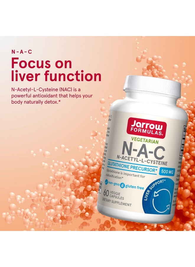 jarrow formulas Nac 500 Mg Antioxidant Amino Acid Supplement Supports Cellular Health & Liver Function Precursor To Glutathione Up To 60 Servings (Veggie Caps)  - Image 3