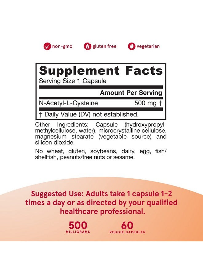 jarrow formulas Nac 500 Mg Antioxidant Amino Acid Supplement Supports Cellular Health & Liver Function Precursor To Glutathione Up To 60 Servings (Veggie Caps)  - Image 4