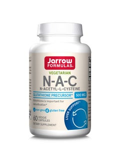 jarrow formulas Nac 500 Mg Antioxidant Amino Acid Supplement Supports Cellular Health & Liver Function Precursor To Glutathione Up To 60 Servings (Veggie Caps)  - Image 2