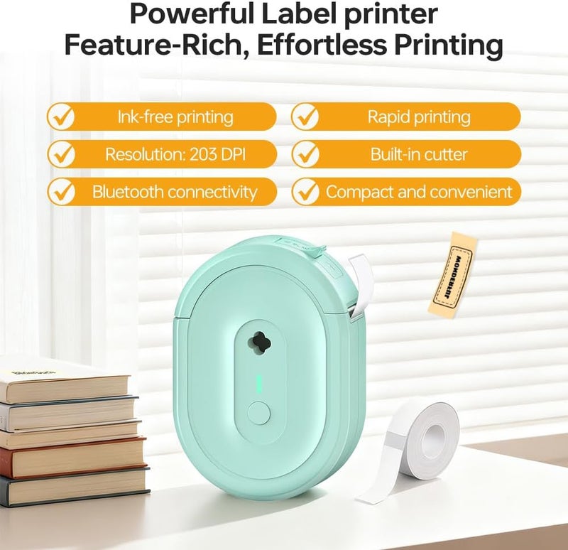 Modern color selections Label Maker Machine, N12 Wireless Bluetooth Label Printer, Mini Portable Printer, Handheld Thermal Sticker Machine (Green) Daily universal pick - Image 3