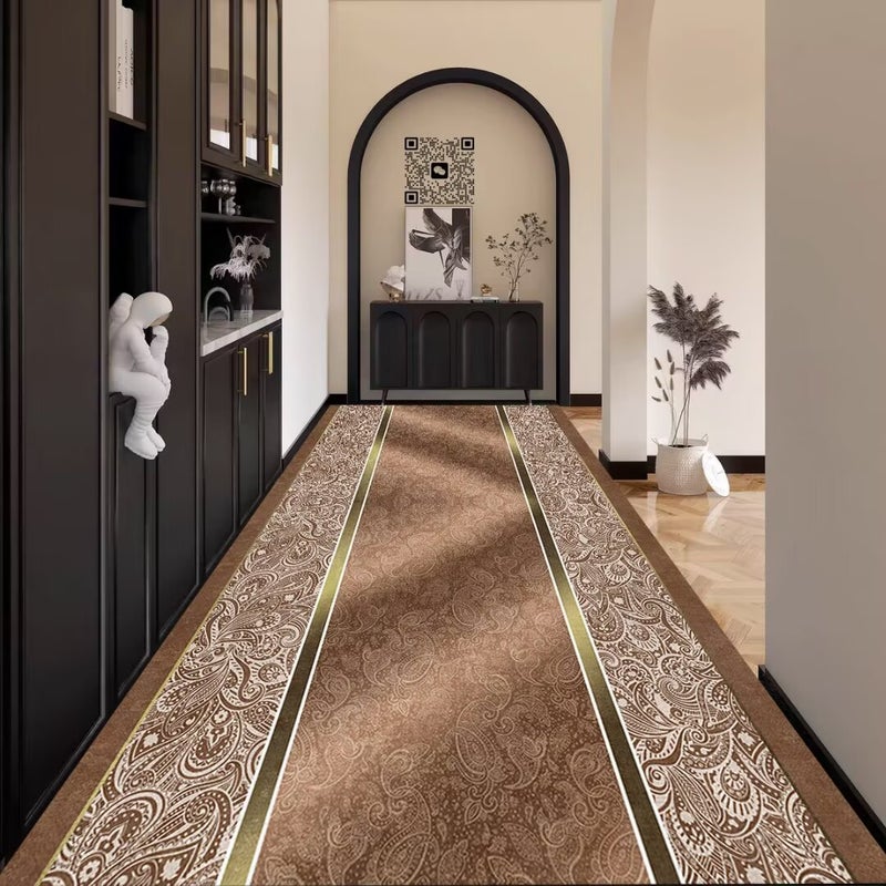 Wholesale Crystal Velvet Corridor Rug - Long Strip, Customizable for Hotels & Homes