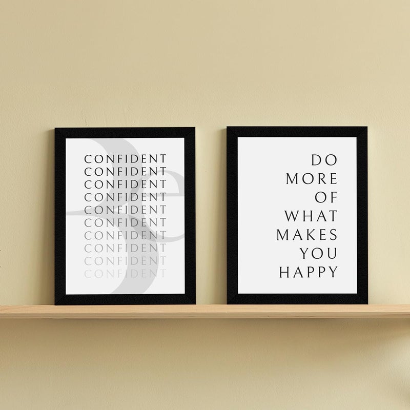 ArtX Paper Be Confident Motivational Wall Frames Motivational Poster Framed Inspiring Quotes For Home Office and Study Room Wall Decor Multicolor Quotes Framed Posters A4 Set of 4 - Image 4