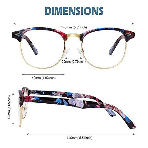 CGID Happy Store CN56 Vintage Inspired Classic Horn Rimmed Half Frame Nerd UV400 Clear Lens Glasses,Mixed A - Image 5