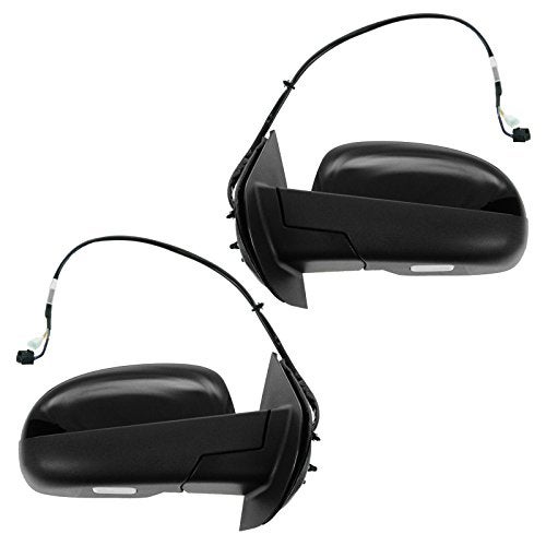 TRQ Driver & Passenger Side Mirror Set Power Power Folding with Puddle Light Compatible with 07-13 Chevrolet GMC GM1320377 GM1321377 - Image 4