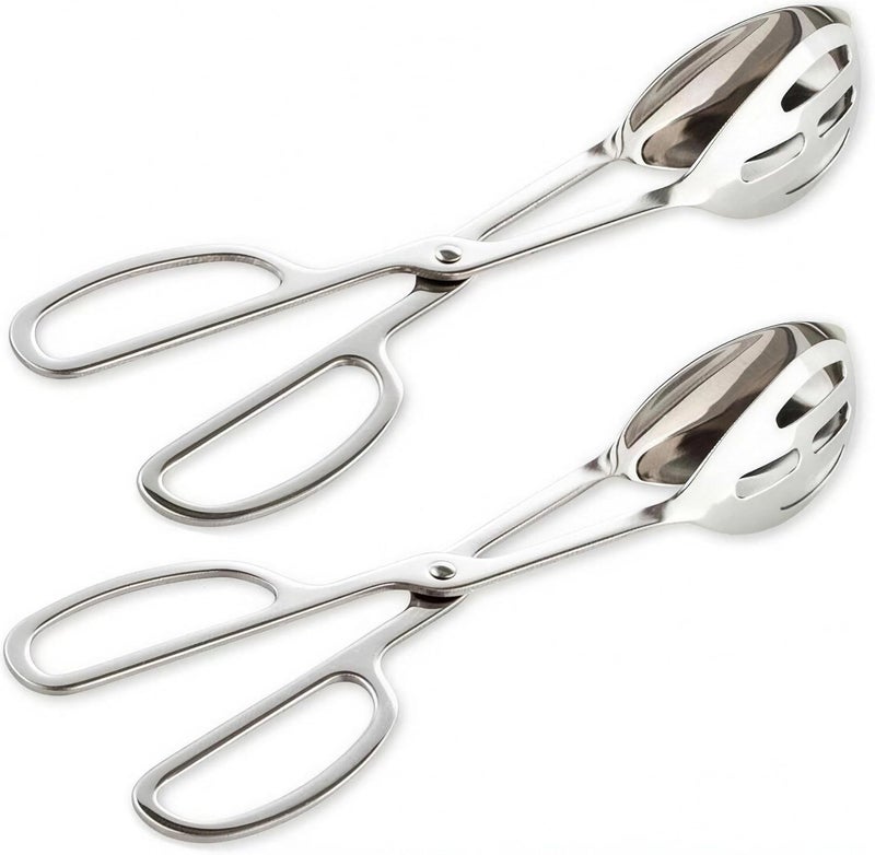 KEBE 2-Pack Serving Tongs for Buffet, Party, Catering. Thickened Food Serving Tongs, Salad, Cake, Bread Tongs, Kitchen Tongs, Stainless Steel - Image 1