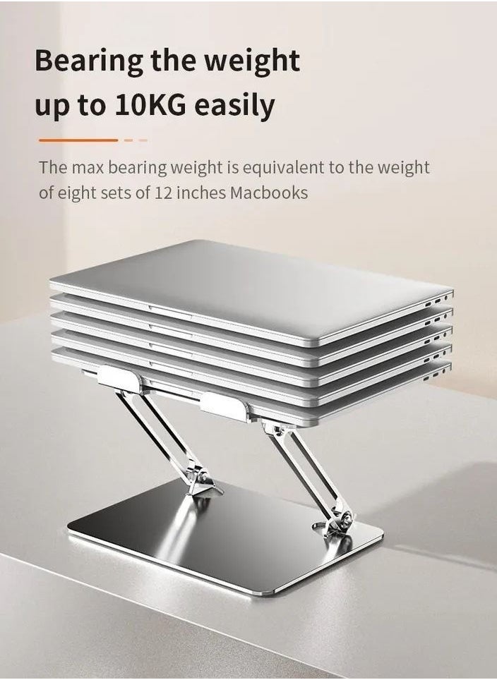Home & More - Elegant and Simple Deigned Aluminum Alloy Laptop Stand with Adjustable Height Compatible with 10 to 16 inches Laptops - Image 1
