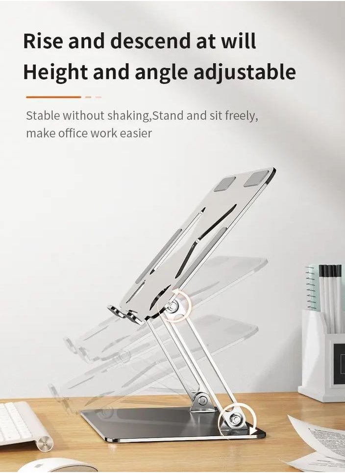 Home & More - Elegant and Simple Deigned Aluminum Alloy Laptop Stand with Adjustable Height Compatible with 10 to 16 inches Laptops - Image 1