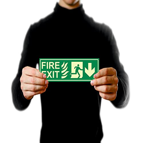 Clickforsign FES-4-M-1-2x Glow In the Dark Emergency Fire Exit Sign Down Arrow (300 x 100 mm) - Image 4