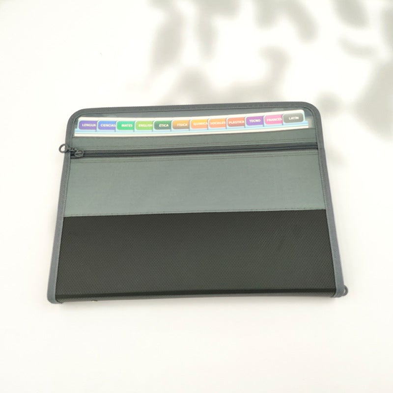 Office Multi-Layer Accordion File Folder 13 Compartments A4 Zipper Classification File Storage Accordion Bag Ins - Image 1