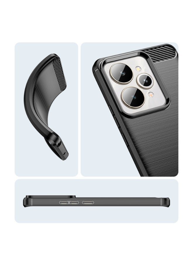 general Case Compatible with Realme 15 Pro, Carbon Fiber Brushed Texture Soft TPU Silicone Bumper Anti-Scratch Shockproof Protective Back Cover for Realme 15 Pro 5G - Image 3