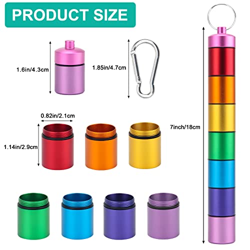 Anglekai Small Portable Pill Case Keychain for Travel AngleKai 2 Pack Pill Organizer Box Waterproof Tablet Container Weekly Medicine Bottle Organizer Rainbow - Image 5