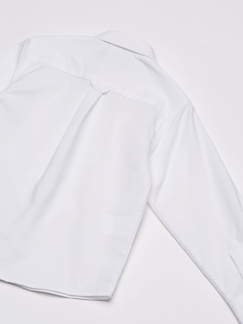 IZOD boys Long Sleeve Solid Button-down Oxford Shirt, White, 14 US - Image 4