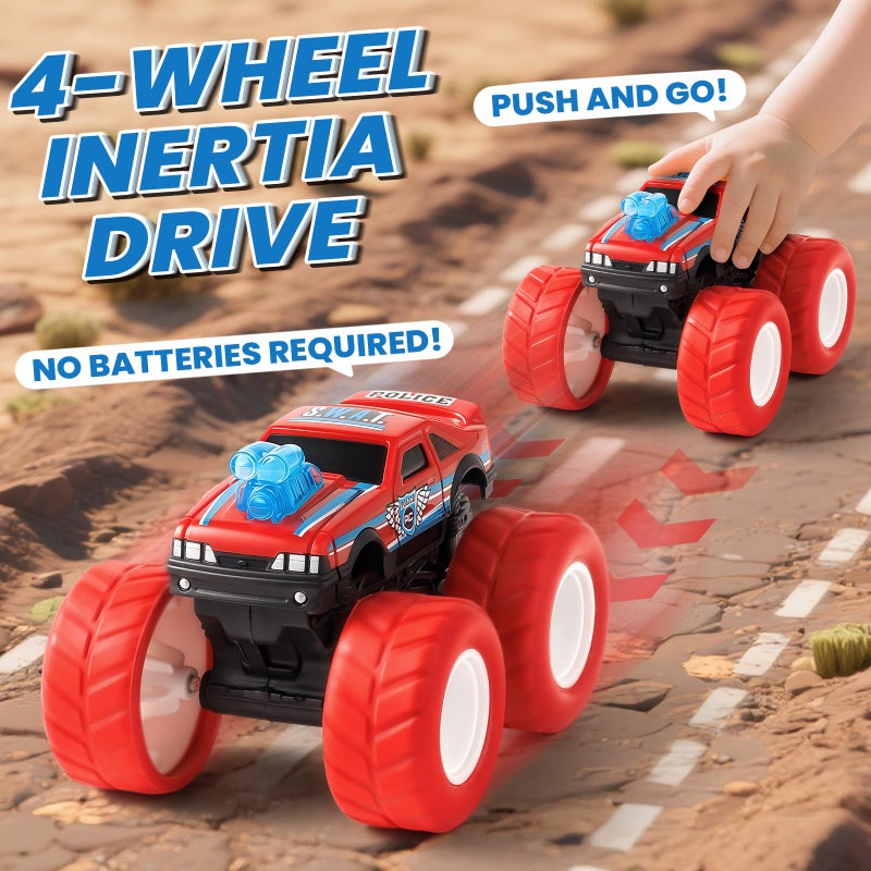 IJIGU Monster Truck Toys for 3 4 5 6 7 Year Old Kids, Wash to Reveal Monster Trucks for Toddlers, 4 Pack Toy Trucks with Realistic Mud Paint, Ideal Christmas, Birthday Gifts for Boys Grils - Image 3