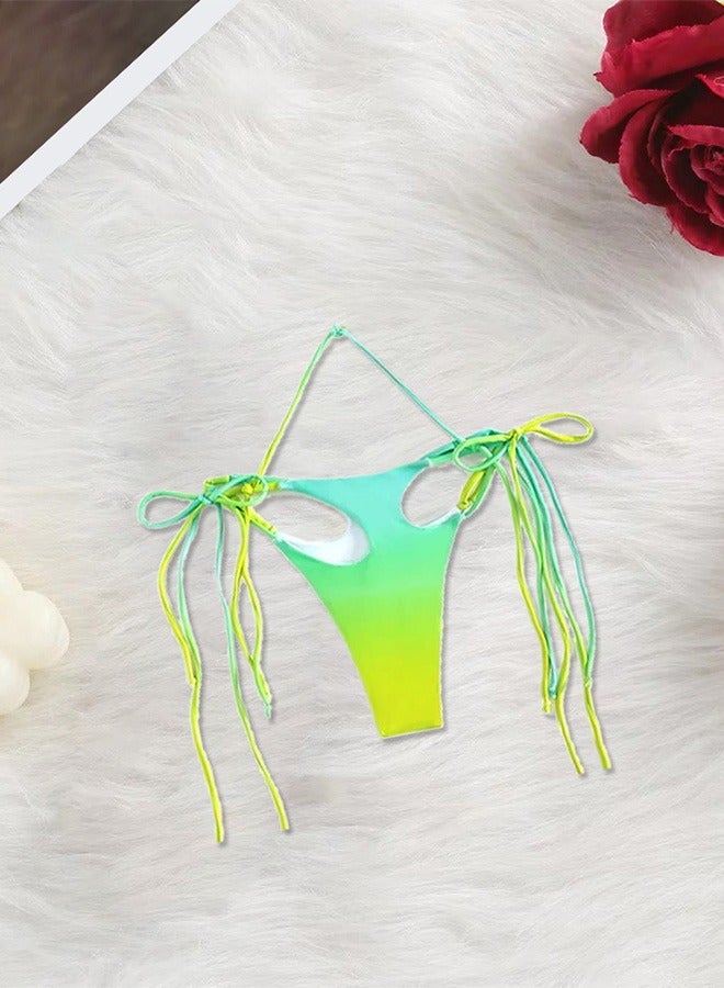 MARGOUN Women's Swimwear String Tringle Bikinis Women Tassel Swimsuit Female Bathers Bathing Suit Swimming Beachwear Green - Image 3