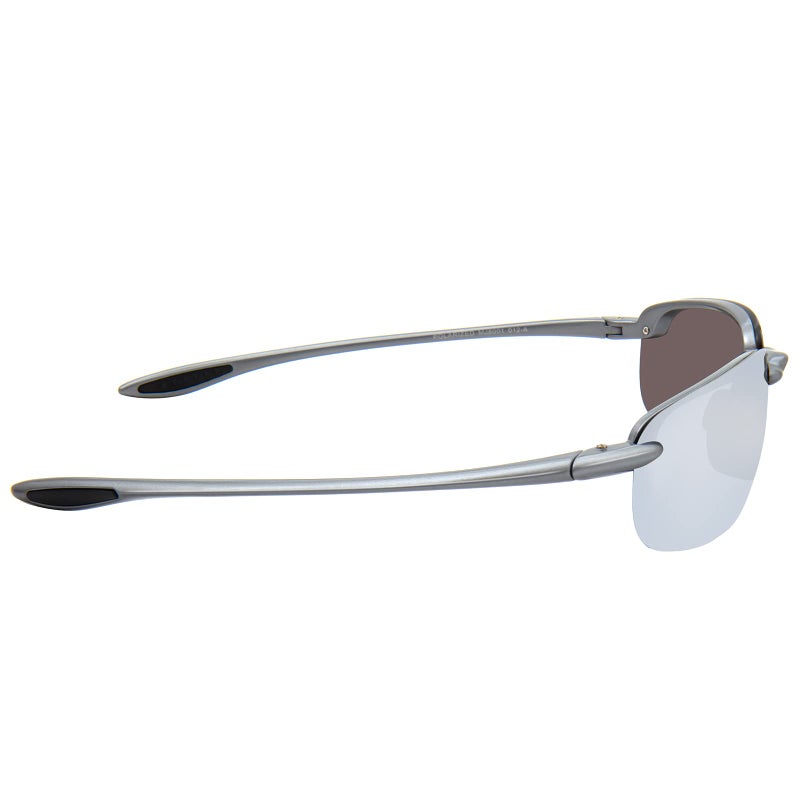 JULI Eyewear نظارات شمسية مستقطبة من النايلون من JULI للرجال والنساء أثناء القيادة وصيد الأسماك والبيسبول 8001 (نايلون مستقطب لامع رمادي/فضي) - Image 4