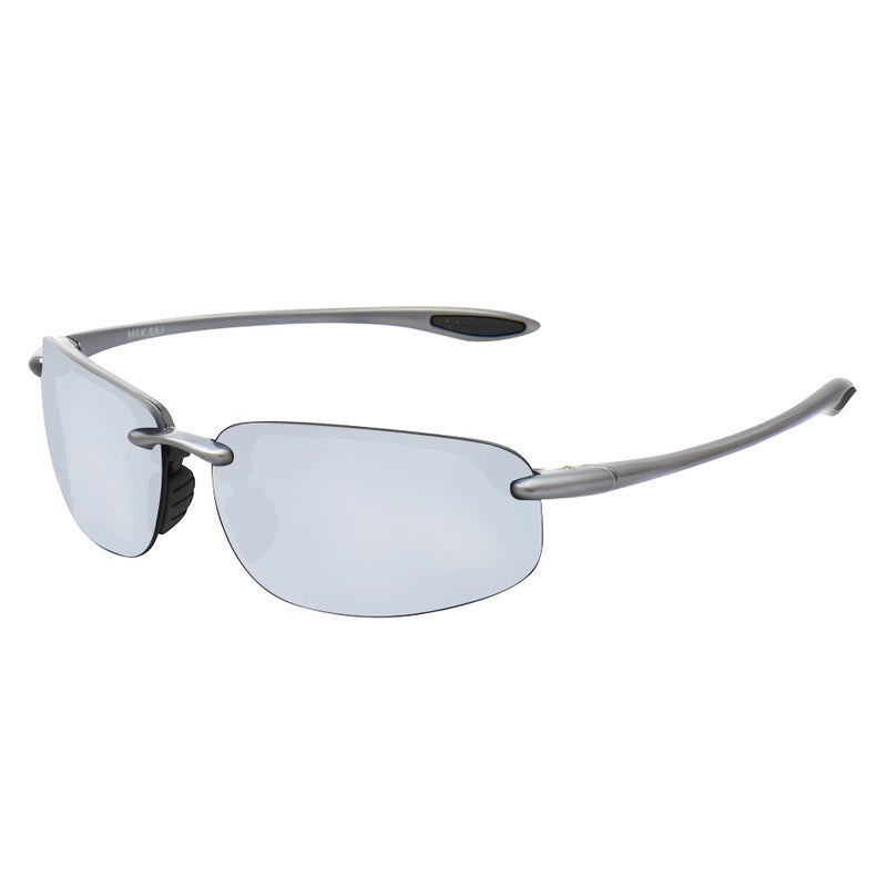 JULI Eyewear نظارات شمسية مستقطبة من النايلون من JULI للرجال والنساء أثناء القيادة وصيد الأسماك والبيسبول 8001 (نايلون مستقطب لامع رمادي/فضي) - Image 1