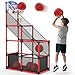 EagleStone Kids Adjustable Arcade Basketball Hoop with LED Lights Scoreboard 4 Balls Ball Storage Net Indoor Outdoor Carnival Basketball Game Set for Boys Girls Ages 312 Pump Included - Image 2