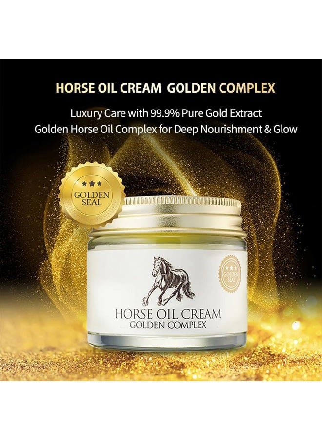 CHARMZONE Mayu Horse Oil & Gold Facial Cream – Korean Skincare with Horse Oil Extract & Golden Seal for Intense Moisturizing, Nourishing & Skin Vitality – All Skin Types (2.37 fl. Oz / 70 ml) - Image 2