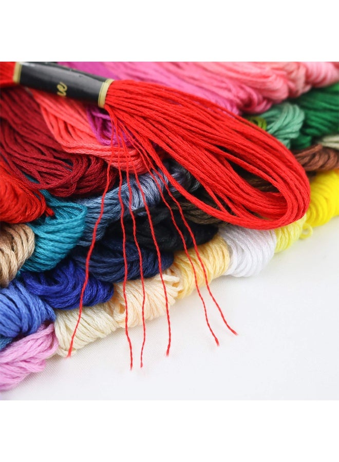 Similane Embroidery Floss 50 Skeins Cross Stitch Thread Rainbow Color Friendship Bracelets Crafts Floss with 12 Pcs Floss Bobbins and 1 Pcs NeedleThreading Tool - Image 4