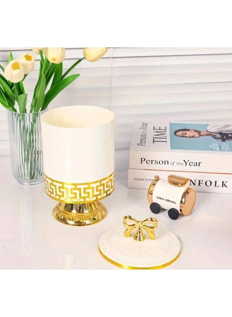 Elegant Candy Jar with Clear Bow Lid, Decorative Candy & Snack Storage Container, 25cm - Image 1