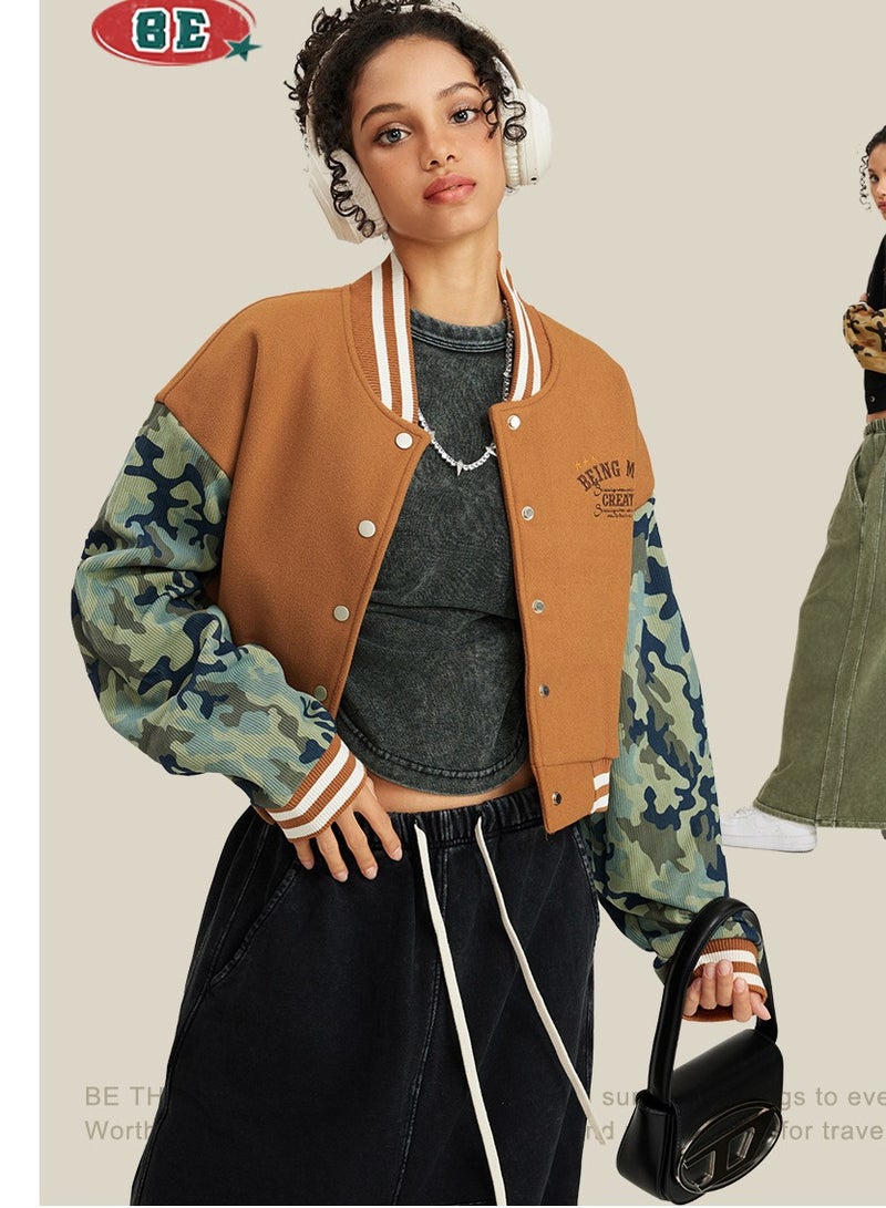 xozgdovg American baseball uniform European and American hot girl cardigan loose tide brand baseball uniform coat woman - Image 3