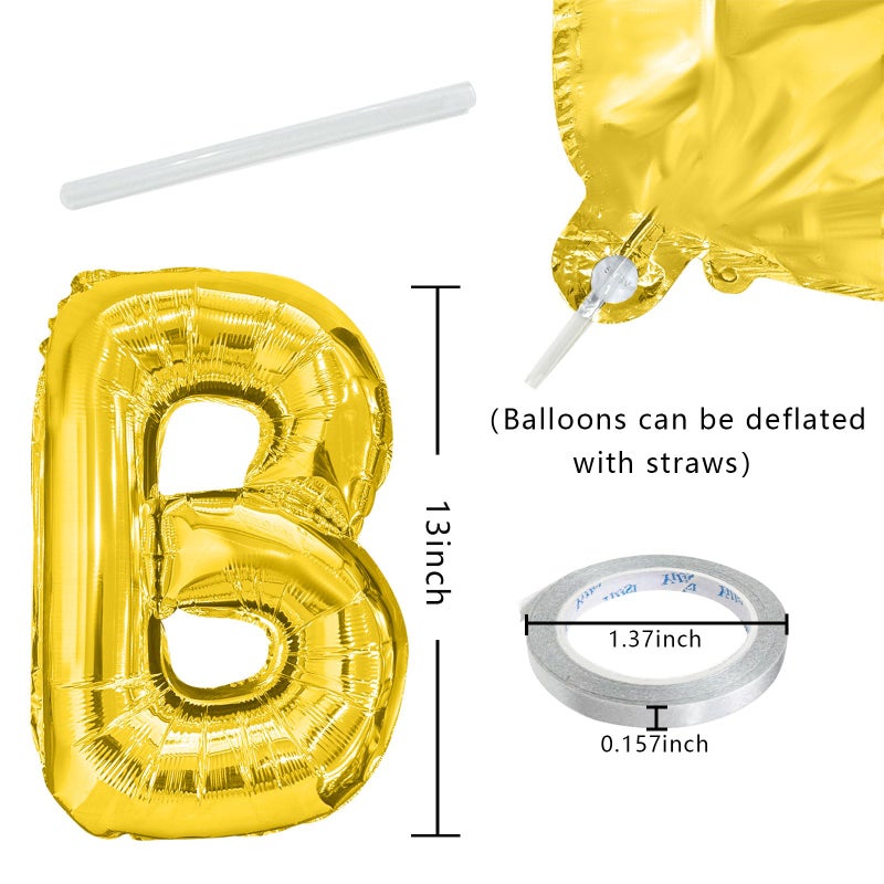 K.E.J. Gold Happy Birthday Balloon Banner Set -16 Inch Foil Letters Balloons, Reusable Birthday Decorations and Party Supplies, Suitable for Men and Women's Birthday Decorationsï¼ŒParty Backdrop - Image 2