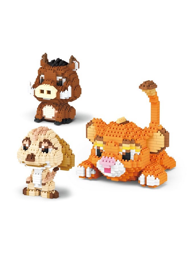 HSANHE Lion, Warthog, Meerkat Mini Building Blocks Sets, Not Compatible with Lego Animals, 1856 PCS Micro Mini Building Toy Bricks for Adults, Party Favors for Kids Boys Girls 14+  - Image 1