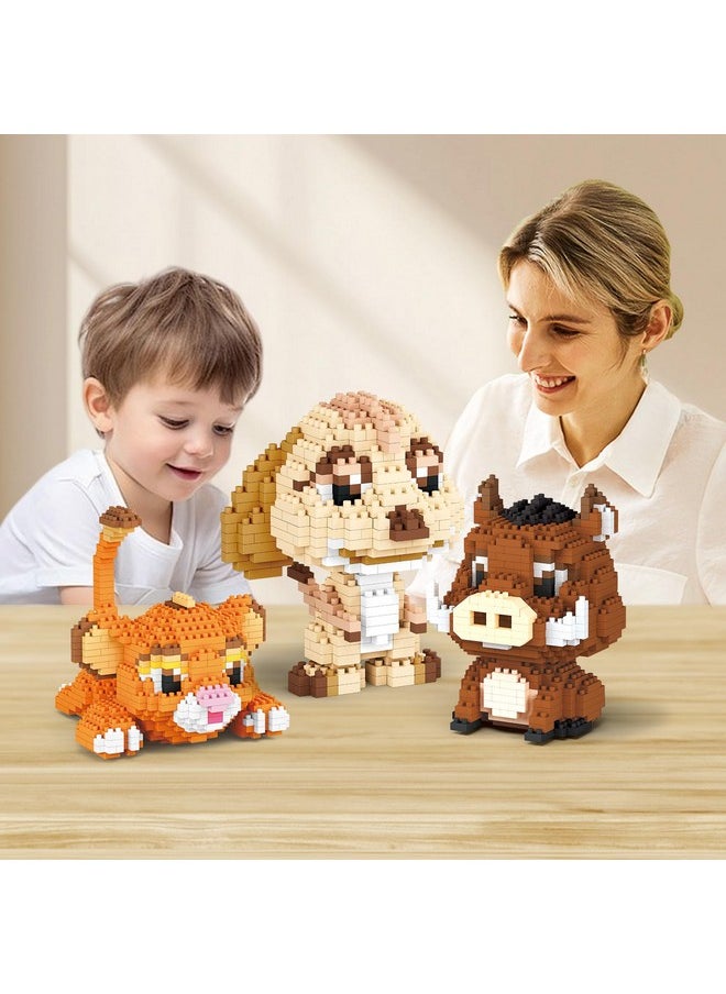 HSANHE Lion, Warthog, Meerkat Mini Building Blocks Sets, Not Compatible with Lego Animals, 1856 PCS Micro Mini Building Toy Bricks for Adults, Party Favors for Kids Boys Girls 14+  - Image 5