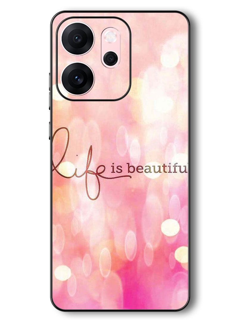 Theodor Case Compatible with Oppo Reno 14 F 6.57 Inch Protection Shockproof Bumper Cover Life Is Beautiful - Image 1