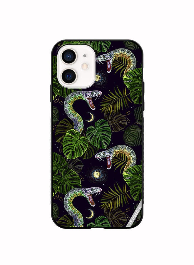 VR CREATIVE Protective Case Cover For Apple iPhone 12 mini Embroidery Snakes, Night Sky And Tropical Palm Leaves Design Multicolour - Image 1