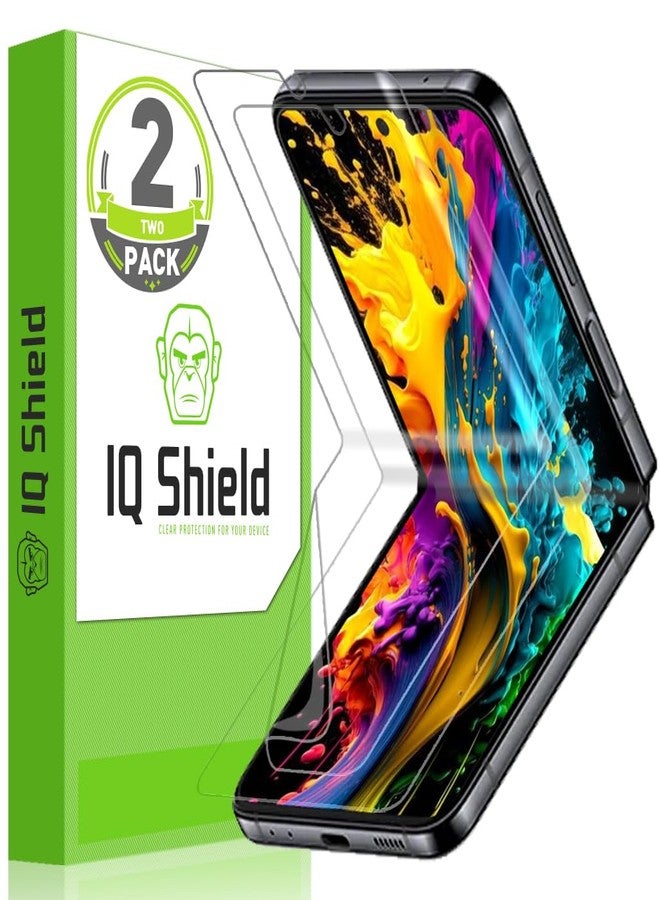 IQShield 2 Pack for Samsung Galaxy Z Flip 4 Screen Protector, Easy Install Ultra Thin Smudge Resistant Anti-Scratch Anti-Bubble Clear TPU Film - Image 1