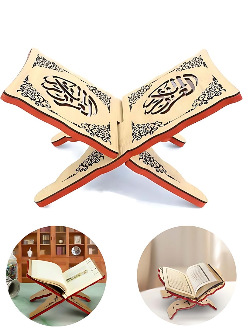 YIM-VIBEHAUS Quran Holder Quran Stand Quran Cabinet Prayer Book Stand Ramadan Reading Shelf Mubarak Muslim Party Ornament Book Holder - Image 1