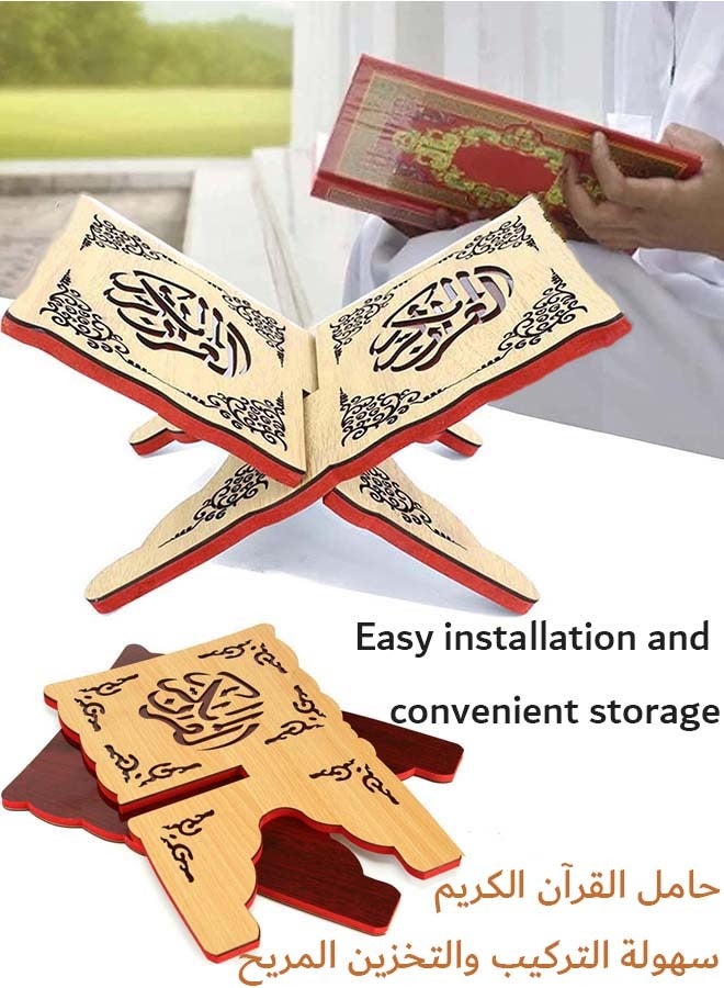 YIM-VIBEHAUS Quran Holder Quran Stand Quran Cabinet Prayer Book Stand Ramadan Reading Shelf Mubarak Muslim Party Ornament Book Holder - Image 4