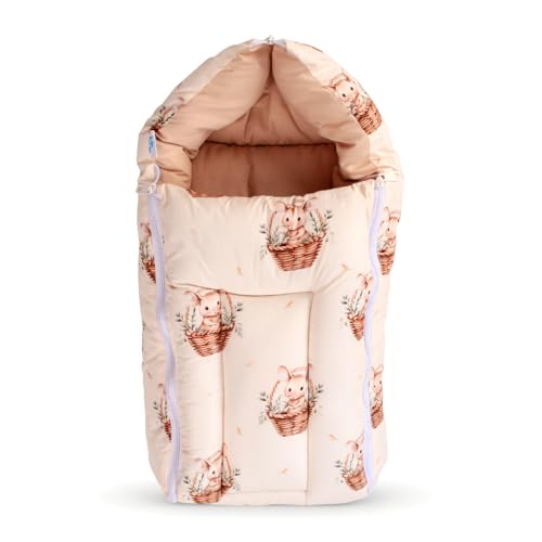 Bibs & cribs 3 in 1 Baby Sleeping Bag for New Born & Carry Nest Portable Cotton Sleeping Bag for Baby Soft Infant Bed 0-6 Months Bassinet & Travel Ready - Image 1