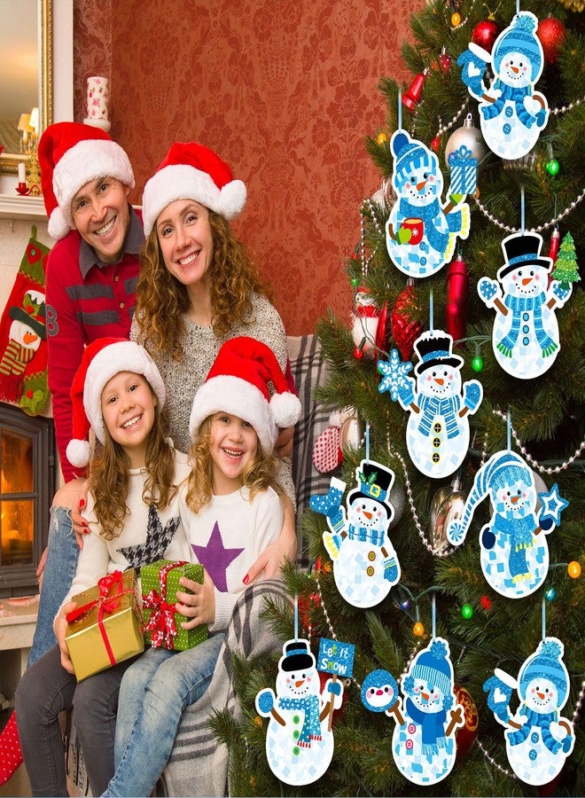 DoubleFill مجموعة دبل فيل 48 قطعة من زينة نوافذ على شكل رجل ثلج شتوي، مجموعة حرف يدوية لصنع زينة نوافذ من ورق المناديل، زينة يمكنك صنعها بنفسك - Image 5